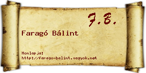 Faragó Bálint névjegykártya